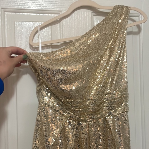 Champagne Sequin Bridesmaid Dress - Picture 6 of 7